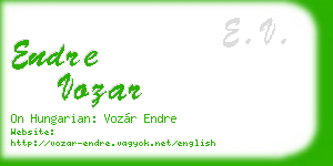 endre vozar business card