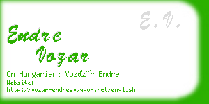 endre vozar business card